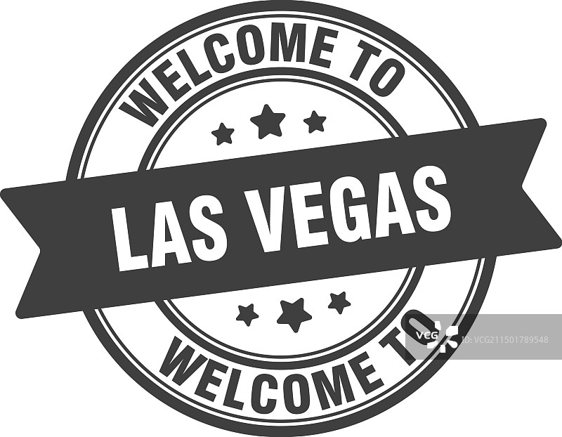 欢迎来到拉斯维加斯印章圆形标志图片素材