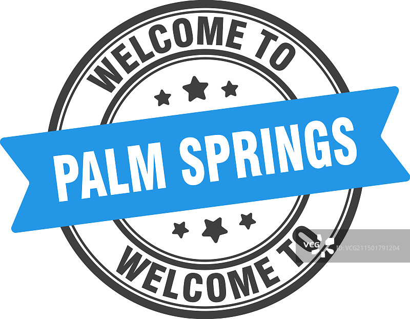 欢迎来到棕榈泉圆形印章图片素材