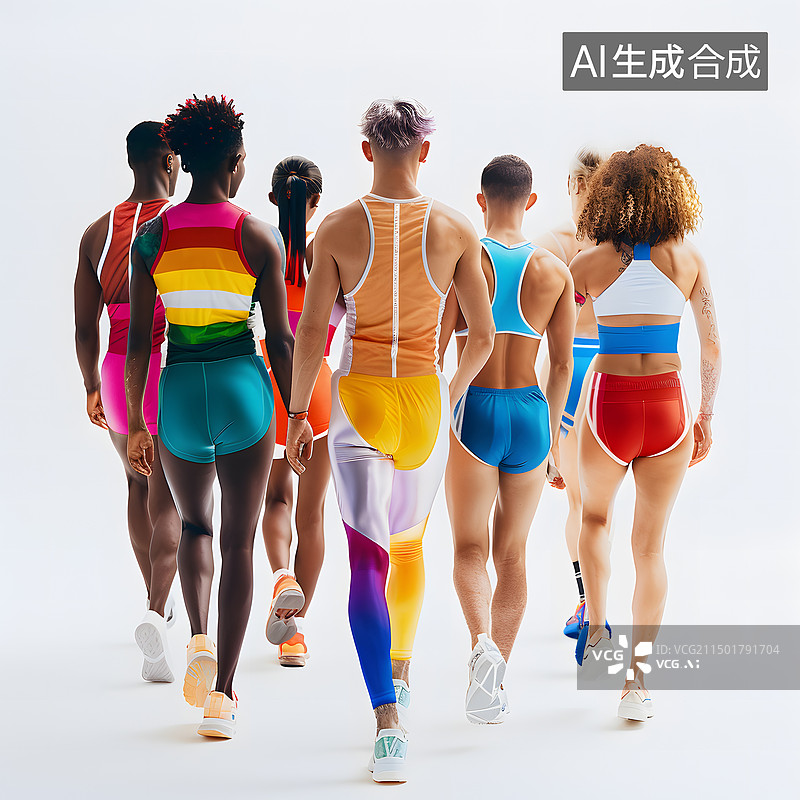 【AI数字艺术】一群体育运动员图片素材