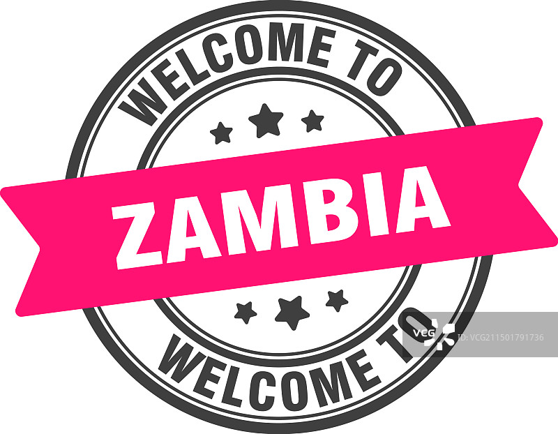 欢迎来到赞比亚印章圆形标志图片素材