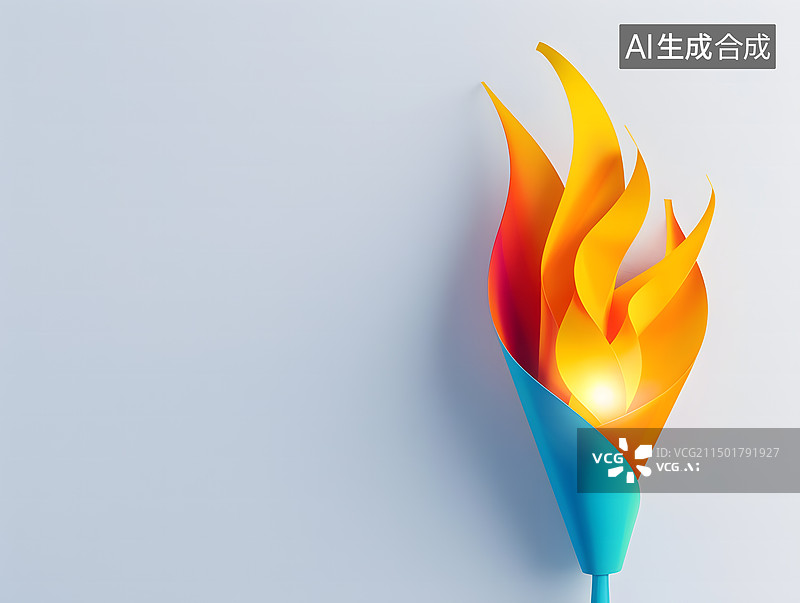 【AI数字艺术】奥运会火炬极简抽象图片素材