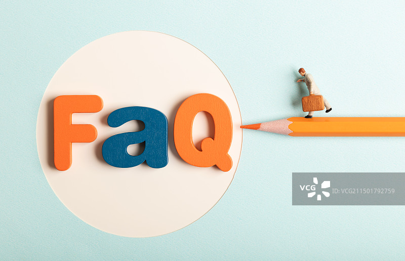 微缩创意字母FAQ常见问题解答图片素材