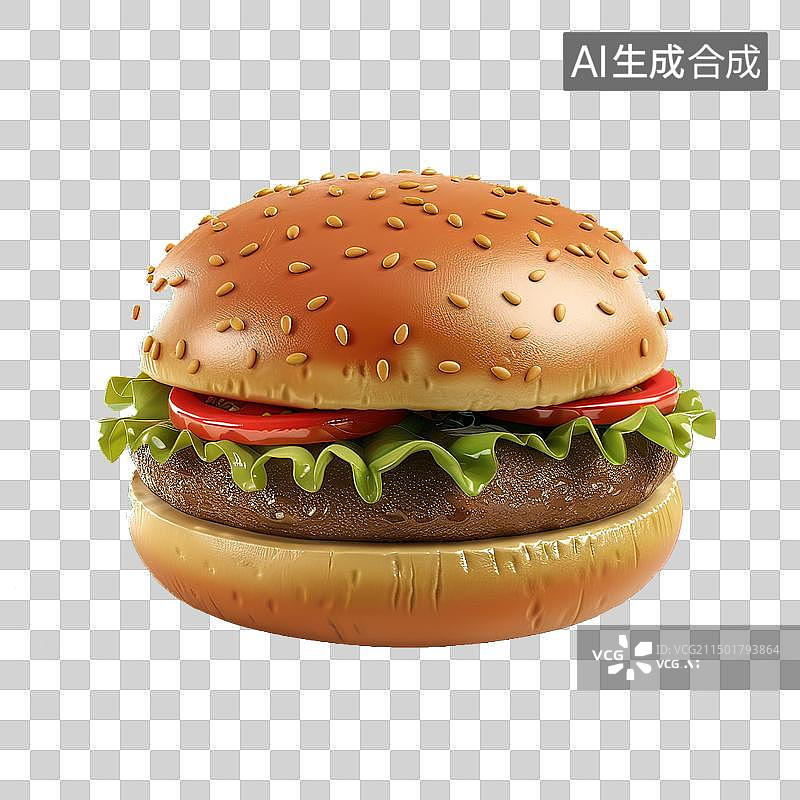 【AI数字艺术】一个可爱的汉堡包图片素材