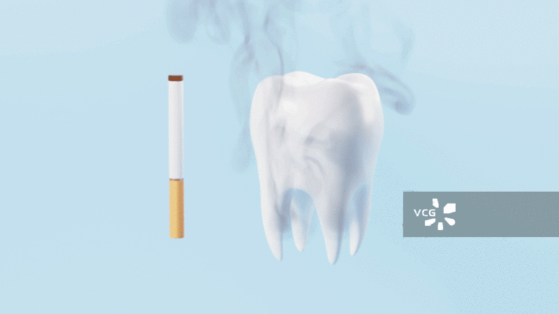 吸烟与牙齿口腔疾病概念动画图片素材