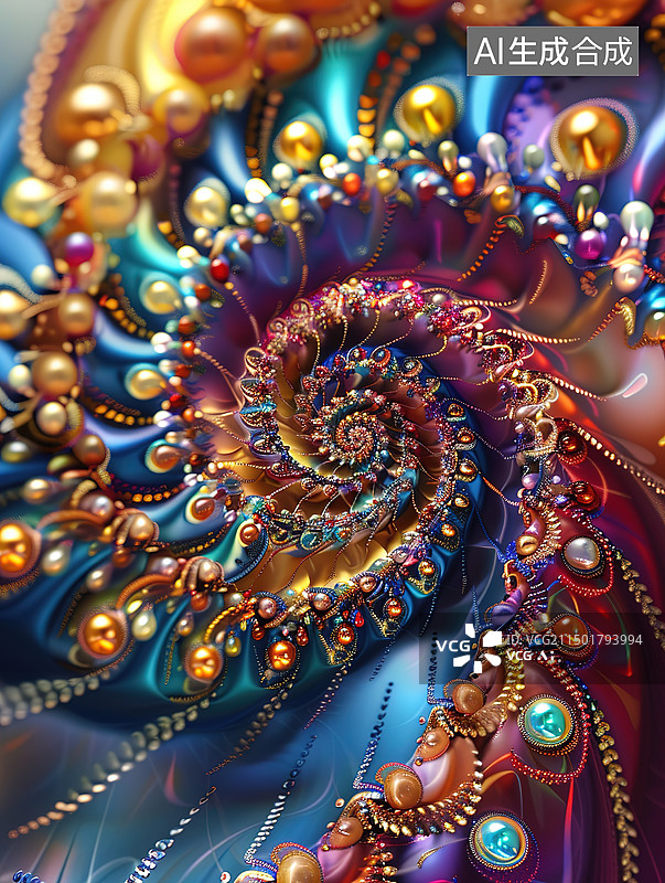 【AI数字艺术】市面上出售的彩色项链特写镜头图片素材