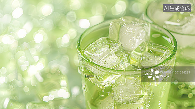【AI数字艺术】夏日薄荷冷饮冰块鸡尾酒图片素材
