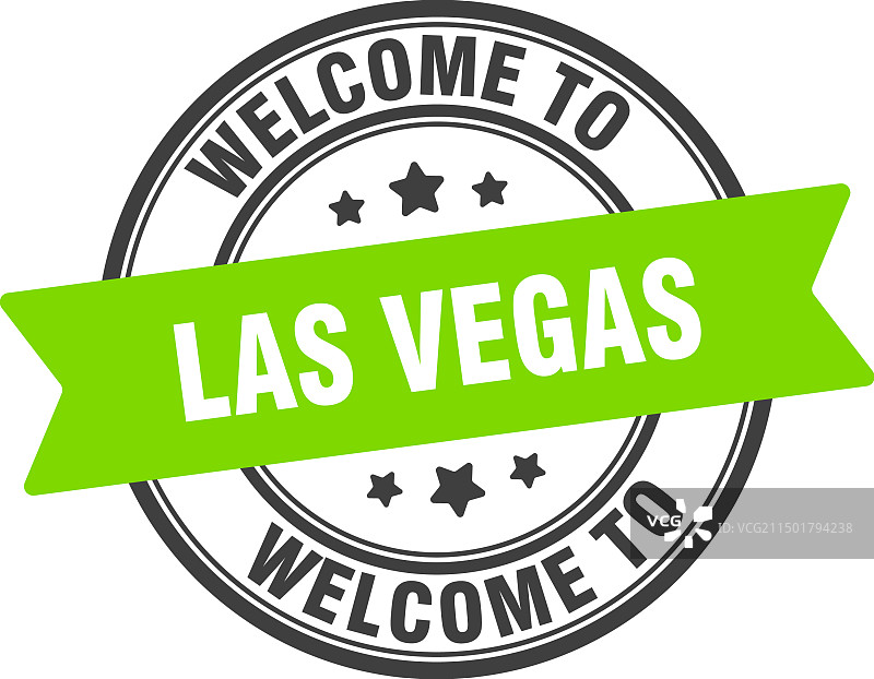 欢迎来到拉斯维加斯印章圆形标志图片素材
