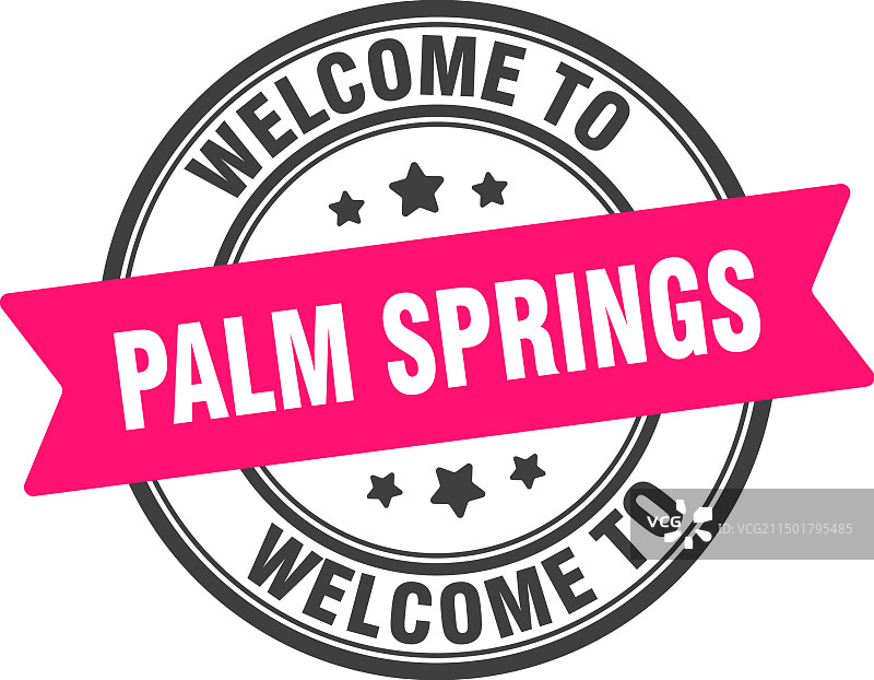 欢迎来到棕榈泉圆形印章图片素材