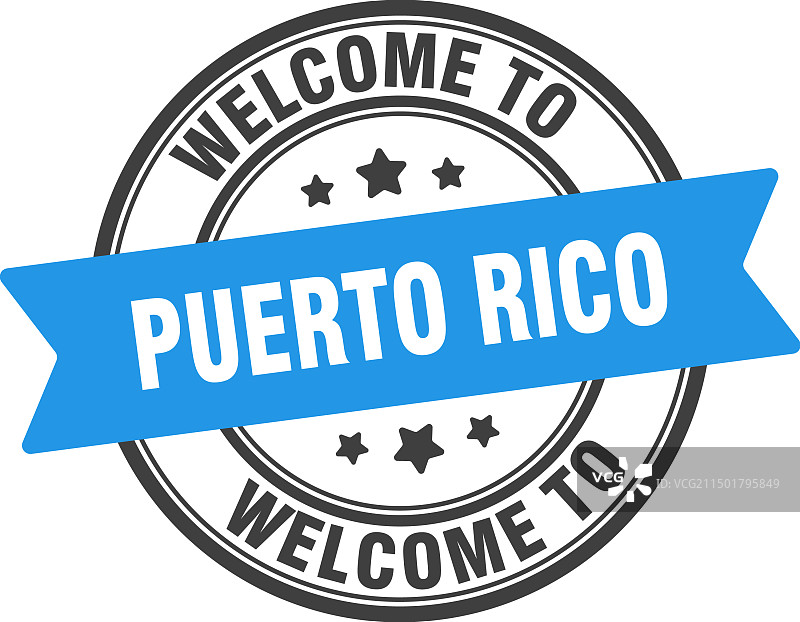 欢迎来到波多黎各圆形印章图片素材