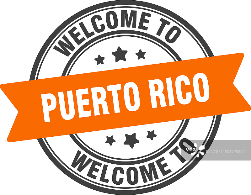 欢迎来到波多黎各圆形印章图片素材