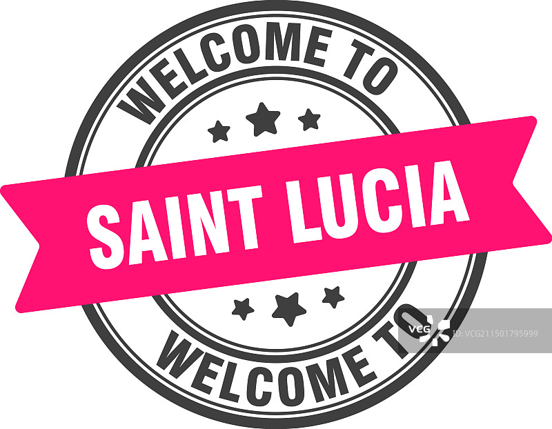 欢迎来到圣卢西亚圆形印章图片素材