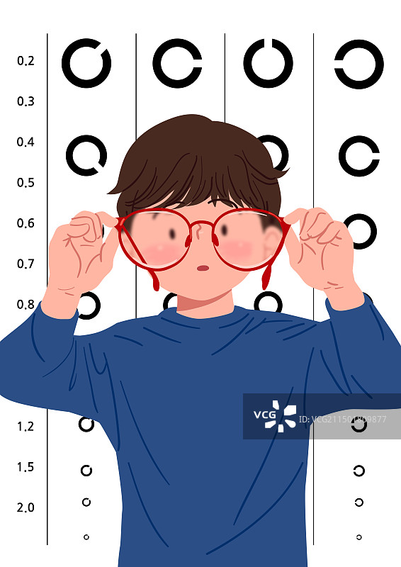儿童视力：近视、散光、测试、眼镜图片素材