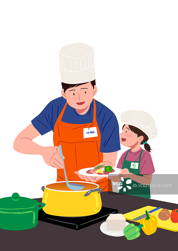 文化中心，爱好，学习，课堂，儿童，烹饪课，父亲图片素材