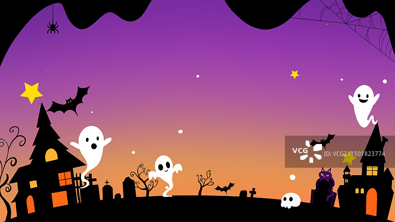 万圣节扁平插画背景图片素材