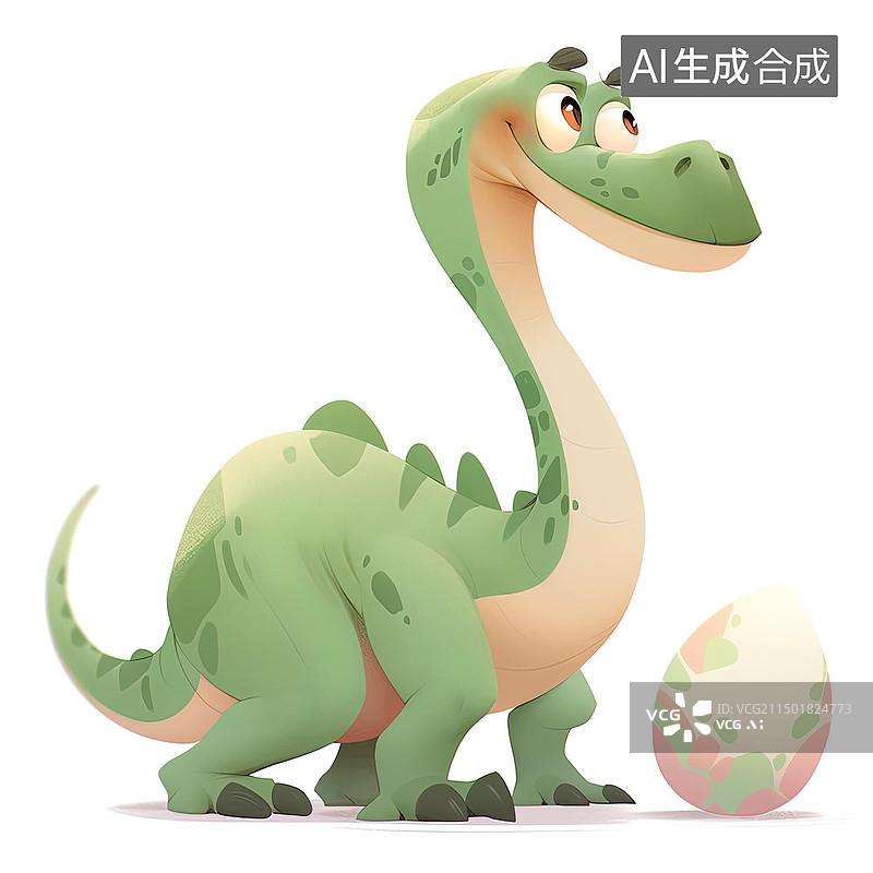 【AI数字艺术】恐龙妈妈与恐龙蛋卡通插画图片素材