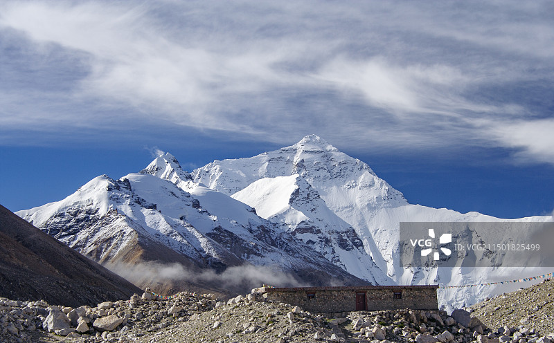 青藏高原喜马拉雅山脉的珠穆朗玛峰图片素材