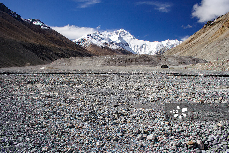 青藏高原喜马拉雅山脉的珠穆朗玛峰图片素材
