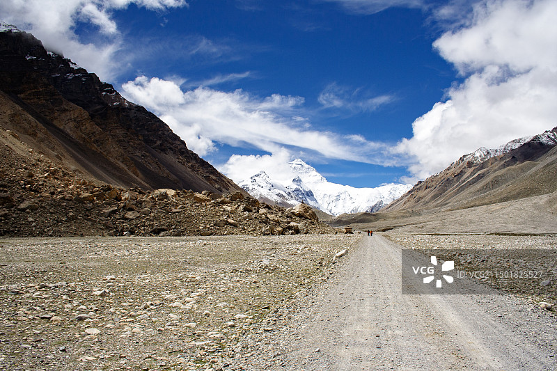 青藏高原喜马拉雅山脉的珠穆朗玛峰图片素材