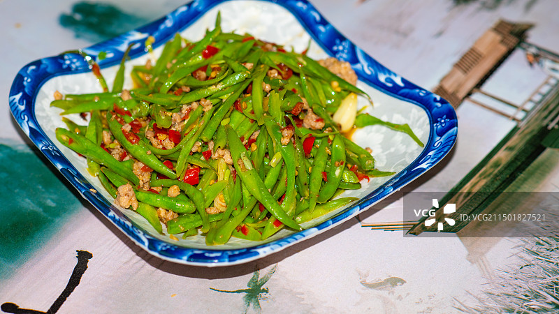 肉末四季豆图片素材