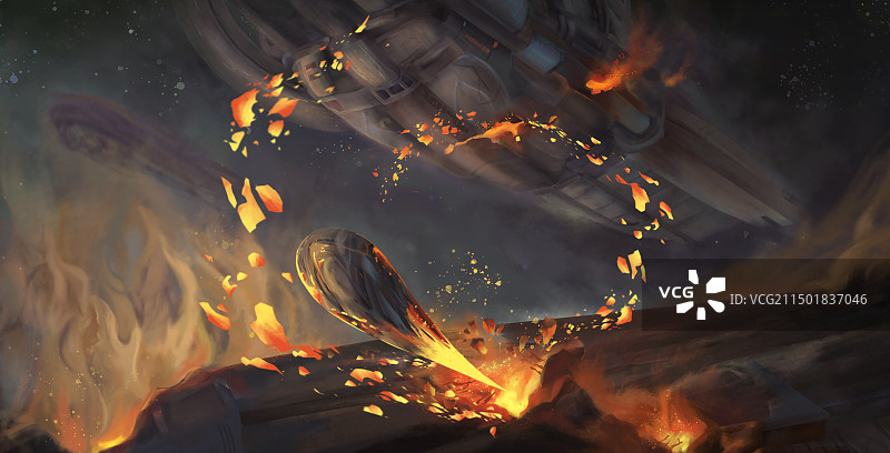 水滴，摧毁一切，宇宙飞船，宇宙战争图片素材