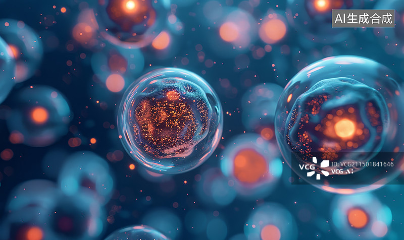 【AI数字艺术】医疗科技生物细胞显微摄影图片素材