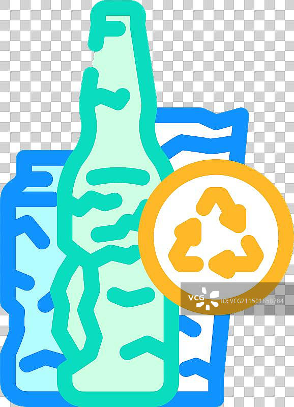 电子垃圾分类彩色图标图片素材