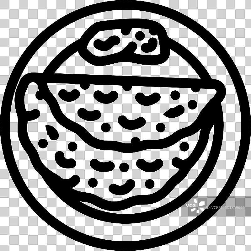 印度烤饼美食线性图标图片素材