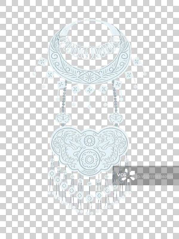 苗族黔东型服饰配饰银项圈图片素材