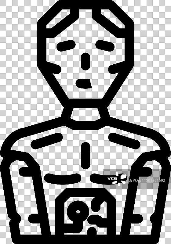 机器人技术爱好者线性图标图片素材