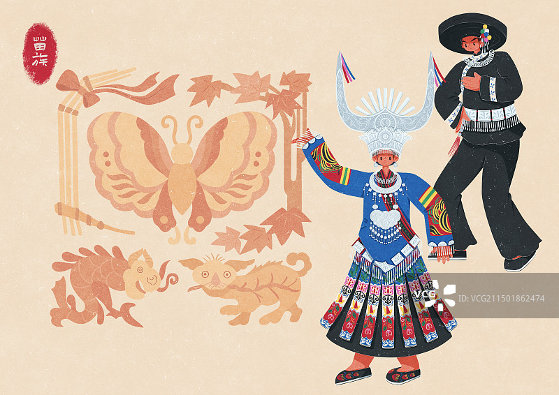 苗族黔东型传统服饰女性图片素材