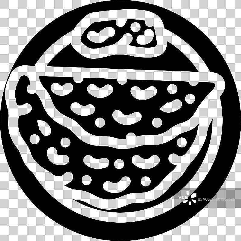 印度烤饼美食字形图标图片素材