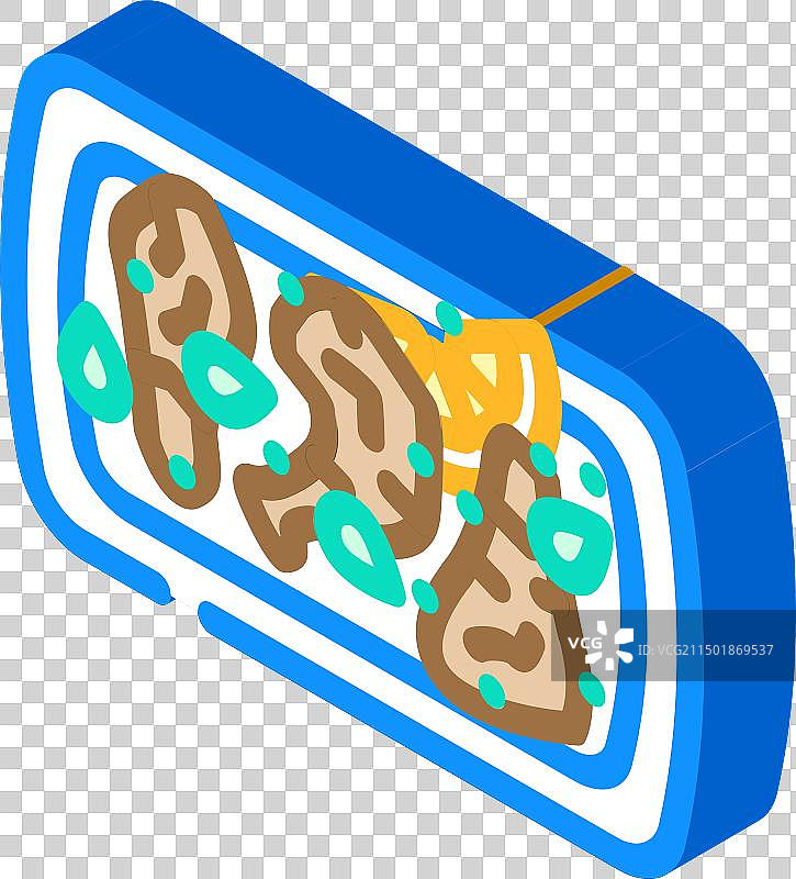 印度烤鸡肉2.5D图标图片素材