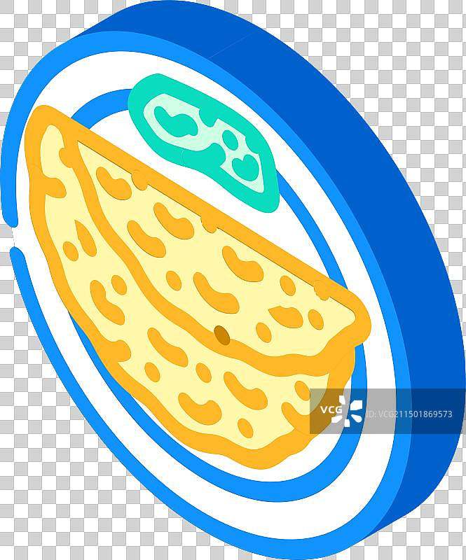 印度美食烤饼2.5D图标图片素材