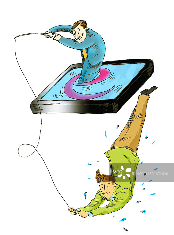 上当的男人，被骗子骗钱上钩图片素材