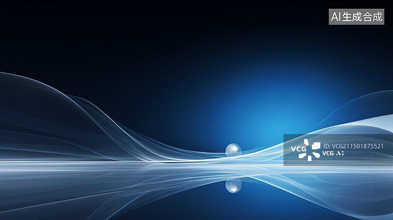 【AI数字艺术】蓝色抽象波纹背景图片素材