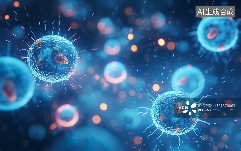 【AI数字艺术】抽象三维细菌概念图像图片素材