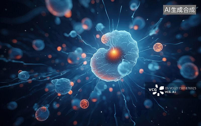 【AI数字艺术】抽象三维细菌概念图像图片素材