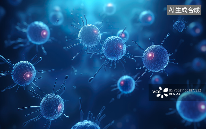 【AI数字艺术】抽象三维细菌概念图像图片素材