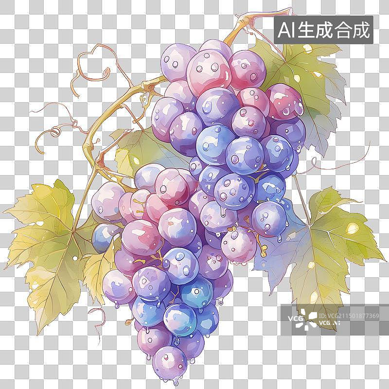 【AI数字艺术】紫葡萄元素图片素材