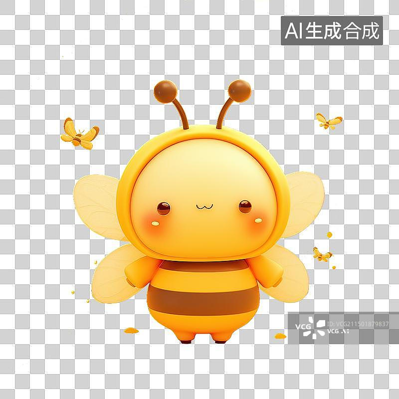 【AI数字艺术】一只可爱勤劳的小蜜蜂图片素材
