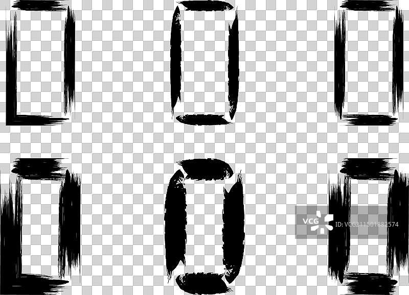 方形笔刷笔触象形图图片素材