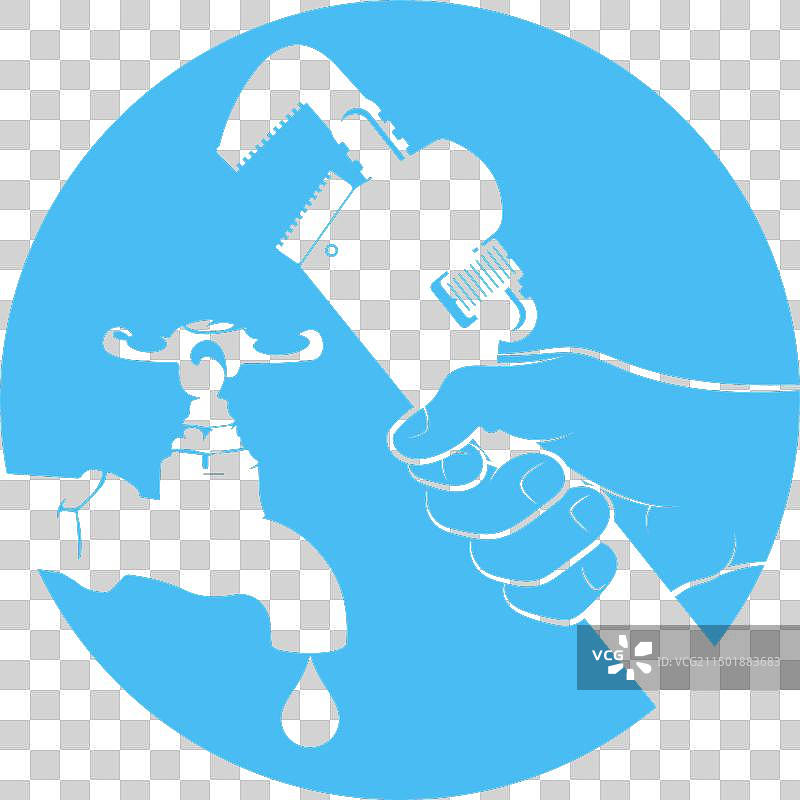 手持水阀与圆形水龙头符号图片素材
