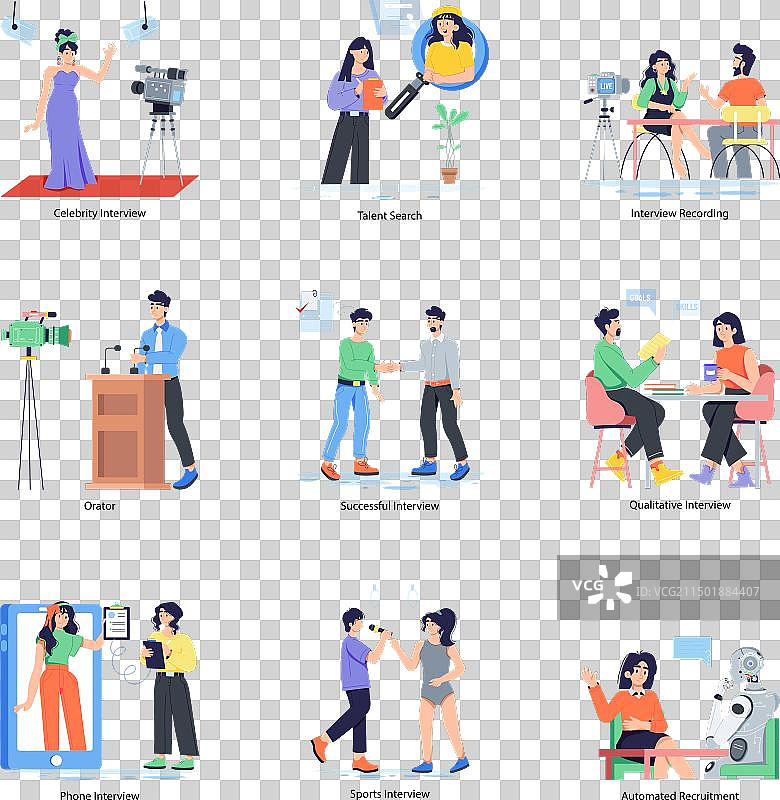 面试扁平人物角色图片素材