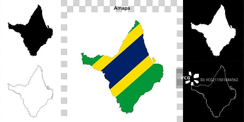 阿马帕州轮廓地图图片素材