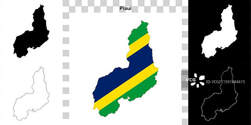 皮奥伊州轮廓地图图片素材