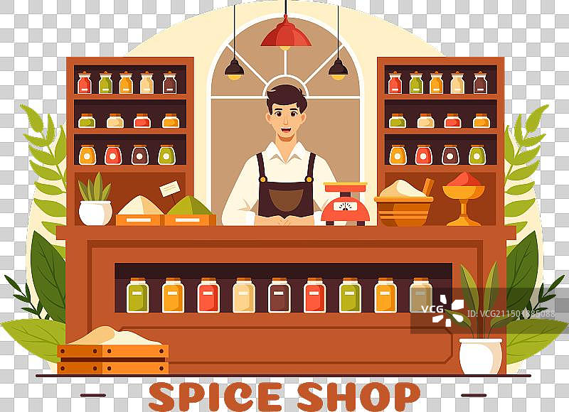 售卖各种辣酱调味品的香料商店图片素材