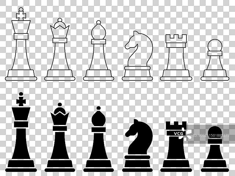 扁平风格的白色棋子图片素材