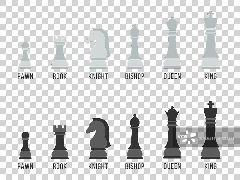 一套黑白棋子图片素材