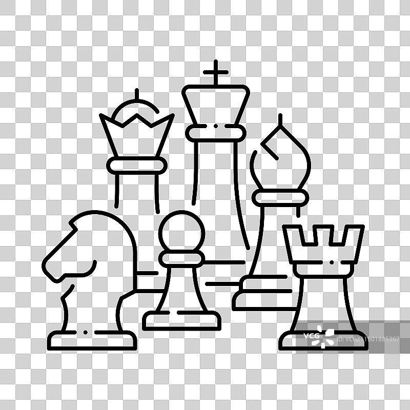 一组棋子排成一列图片素材