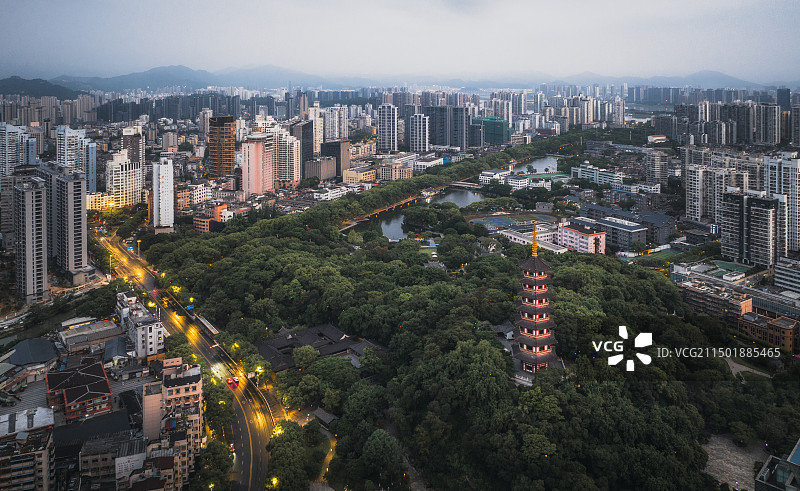 浙江温州城市航拍温州城市天际线图片素材